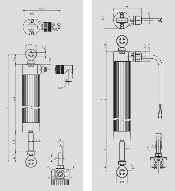 德國Novotechnik LWG-450產品尺寸圖